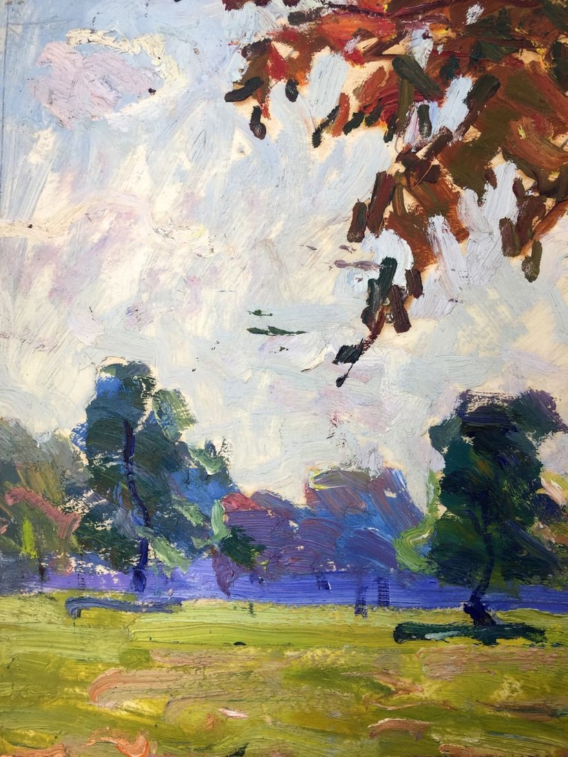 Oil painting Forest park original picture painter - 6