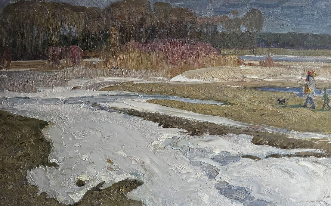 Oil painting Autumn snow Anatolii Zhezher: Title: Oil painting Autumn snow Anatolii Zhezher Description: №GS 381 *** ABOUT THIS PAINTING *** * TITLE: "Autumn snow" * ARTISTS: Anatolii Zhezher* SIZE: 49.5x80 cm/'19.48x31.49 inches' * MEDI