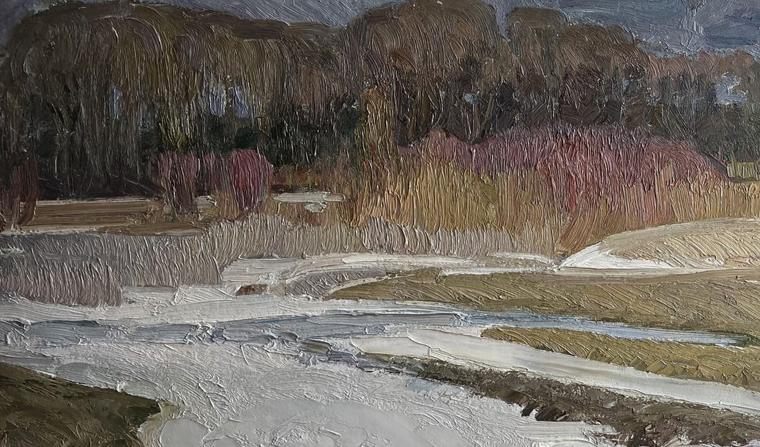 Oil painting Autumn snow Anatolii Zhezher - 2