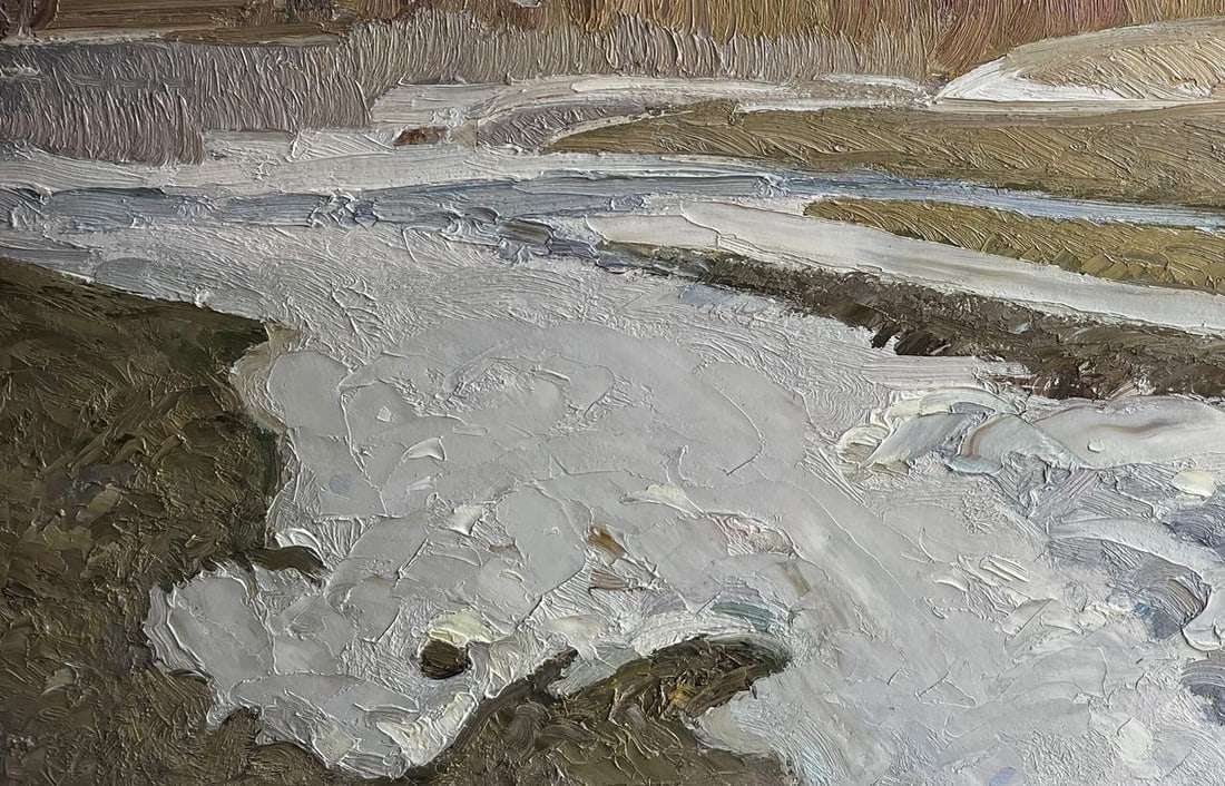 Oil painting Autumn snow Anatolii Zhezher - 4