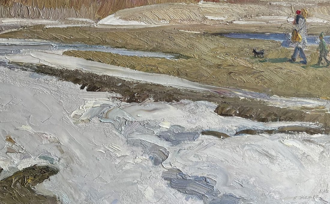 Oil painting Autumn snow Anatolii Zhezher - 5