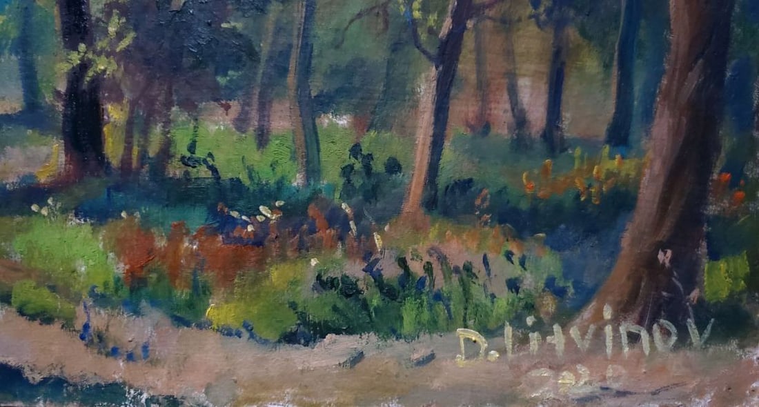 Oil painting Autumn in the park Litvinov Daniil Olegovich - 3