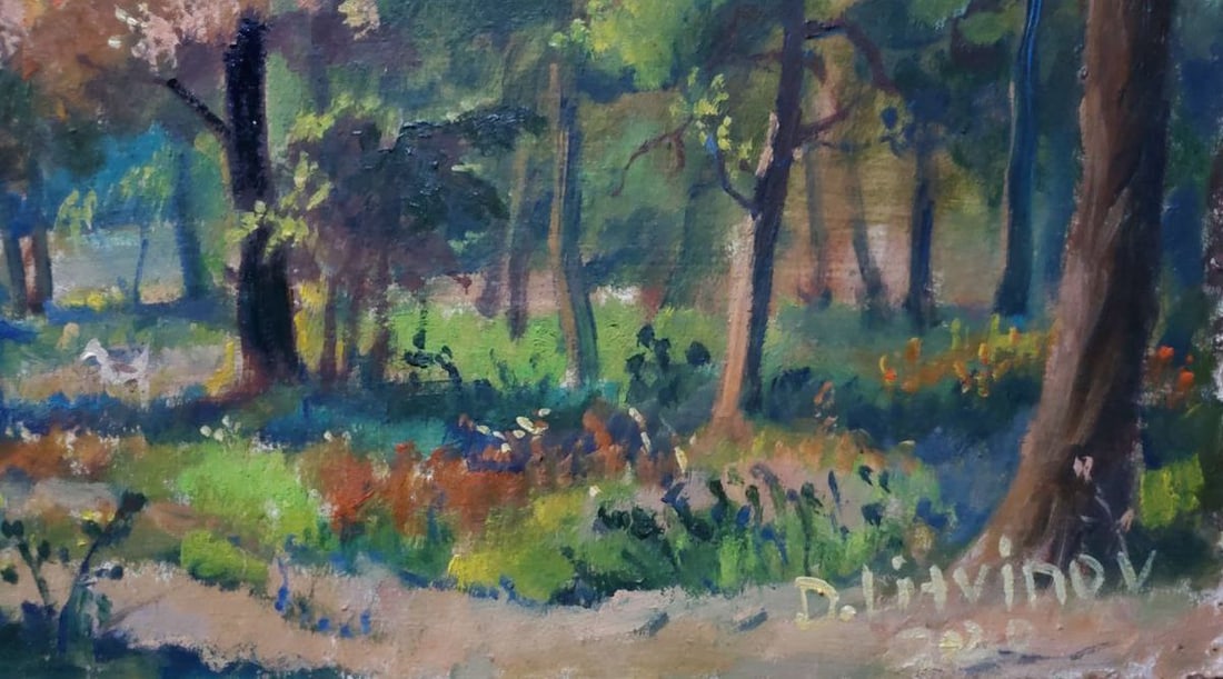 Oil painting Autumn in the park Litvinov Daniil Olegovich - 5