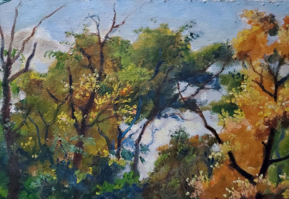 Oil painting Autumn in the park Litvinov Daniil Olegovich - 9
