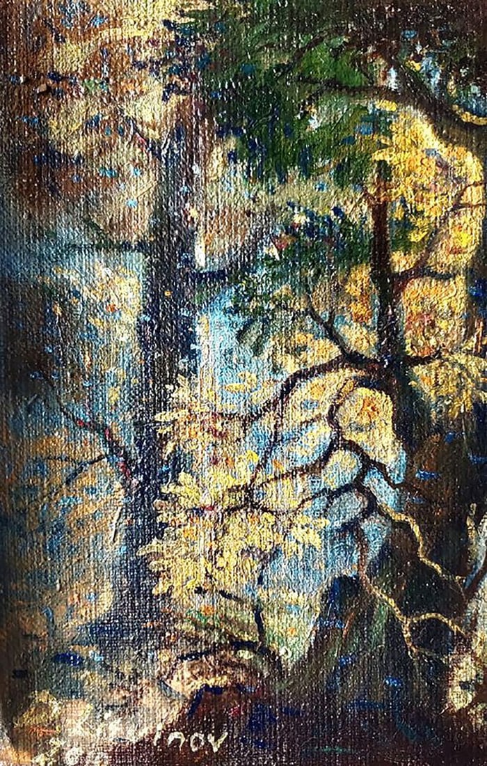 Oil painting Autumn hunting Litvinov Daniil Olegovich - 5