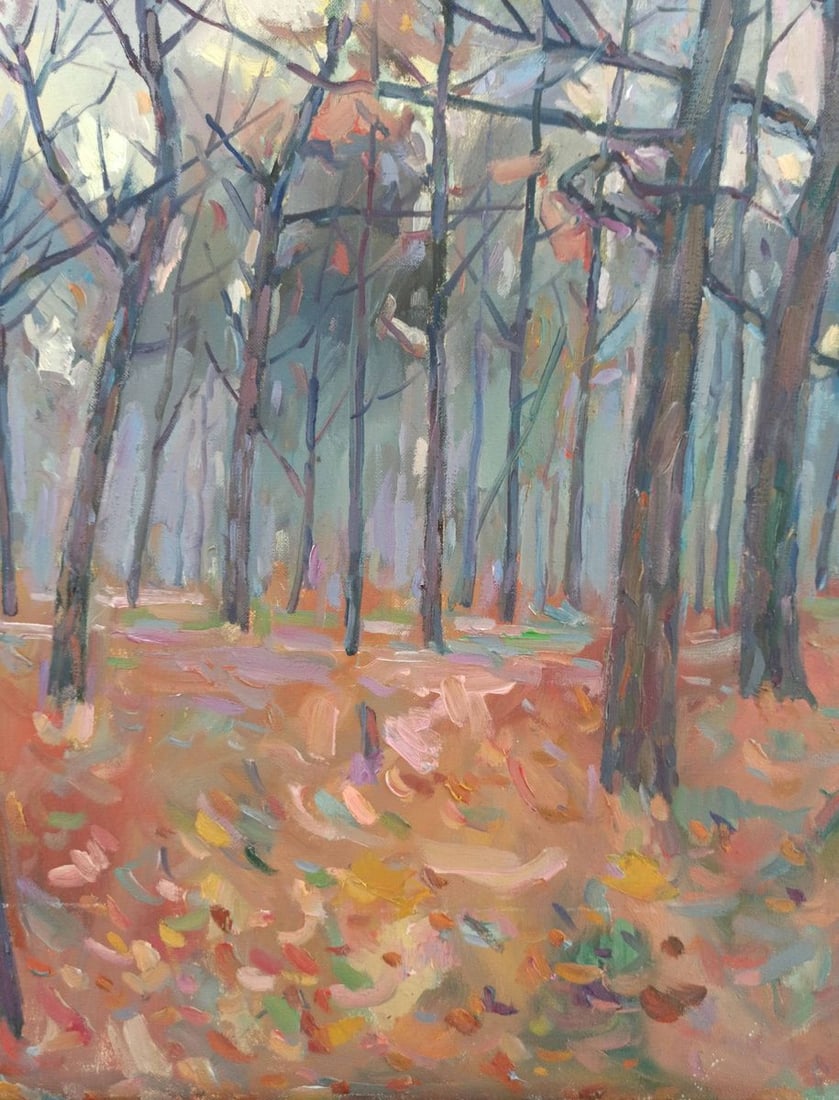 Oil painting Forest landscape Peter Tovpev - 6