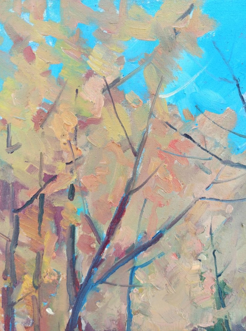 Oil painting Autumn alley Peter Tovpev - 2