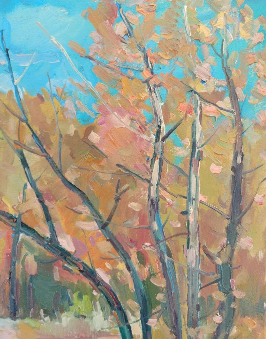 Oil painting Autumn alley Peter Tovpev - 4