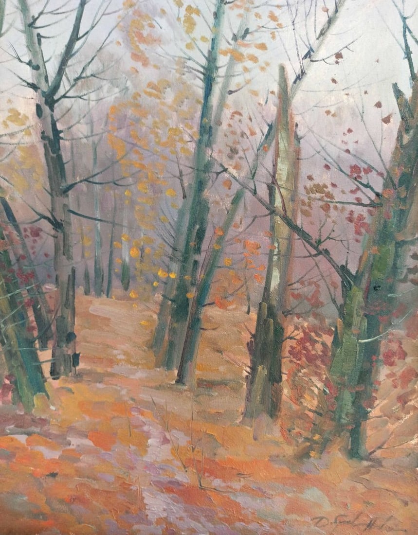 Oil painting Autumn forest Peter Tovpev - 7