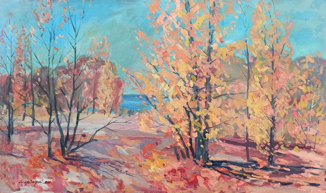 Oil painting Autumn landscape Peter Tovpev (1 of 10)