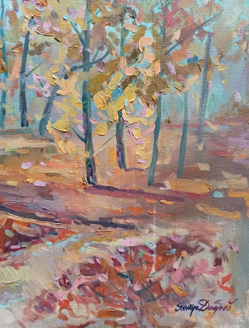 Oil painting Autumn sunny day Peter Tovpev - 10