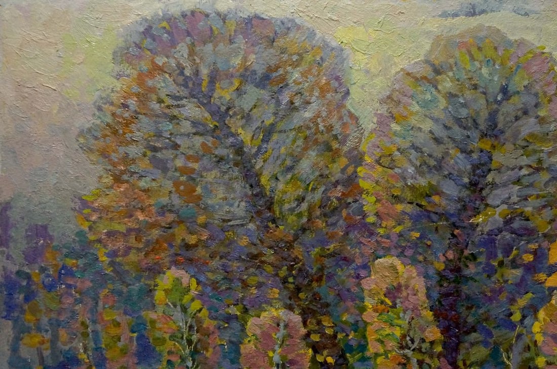 Oil painting Fog in the autumn forest Ruban Grigory Savelievich - 2