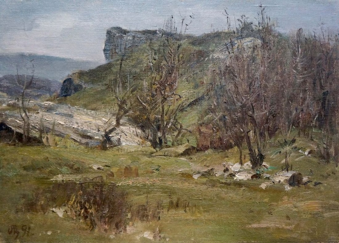 Oil painting It's a nasty day Leshchenko Valentin Alekseevich (1 of 8)