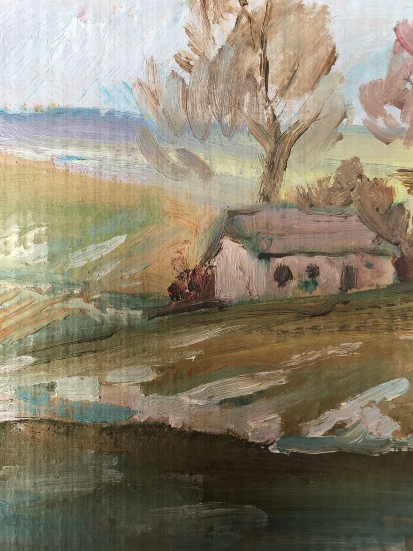 Oil painting House on the outskirts Unknown artist - 9