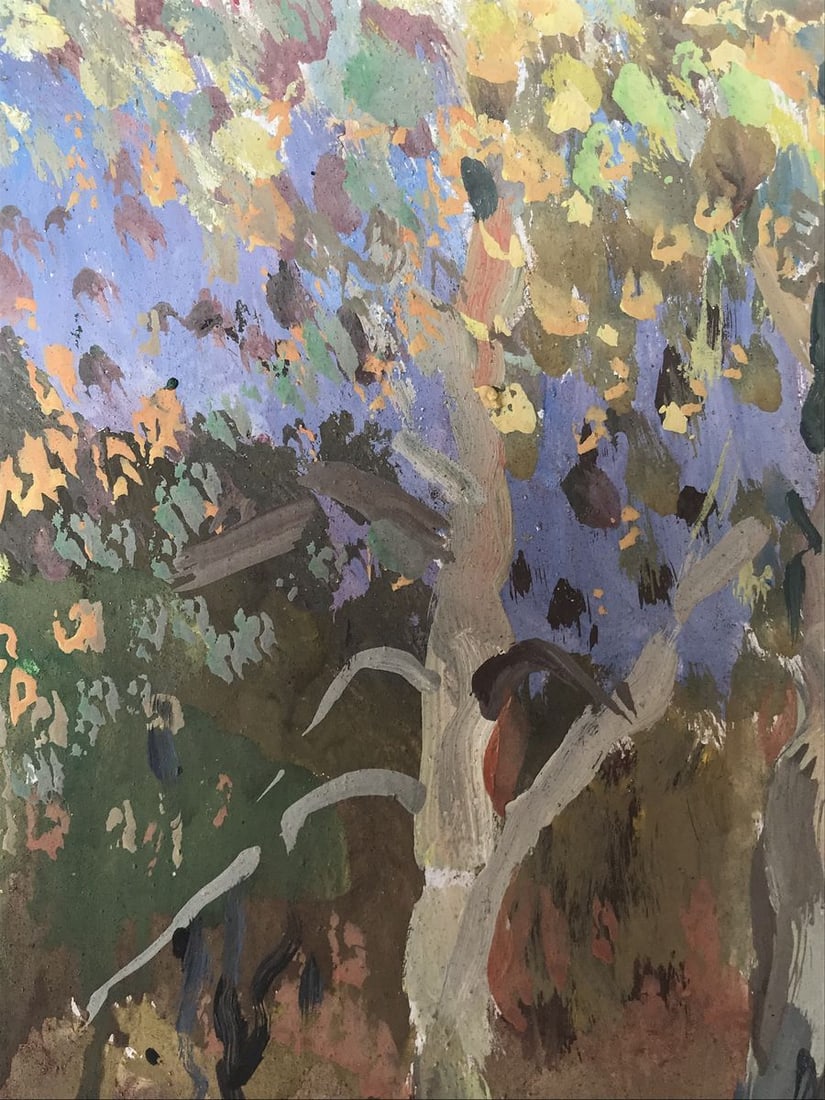 Oil painting Two birches Unknown artist - 6