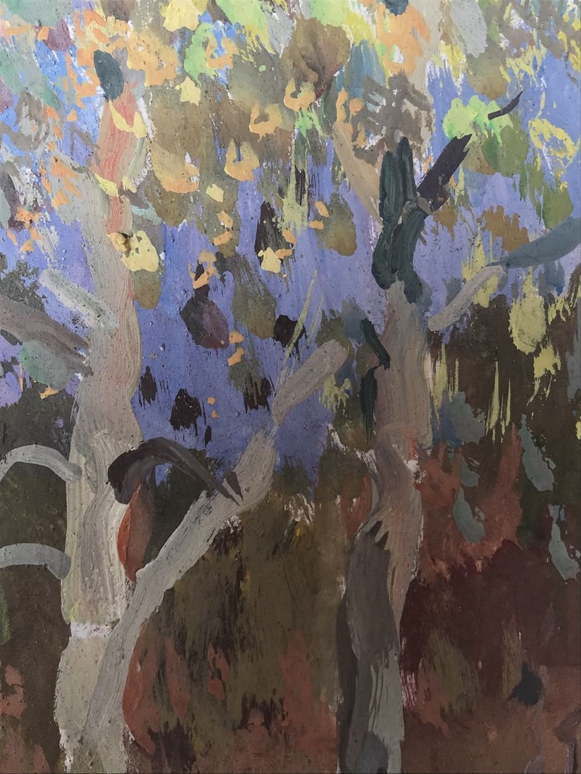 Oil painting Two birches Unknown artist - 7