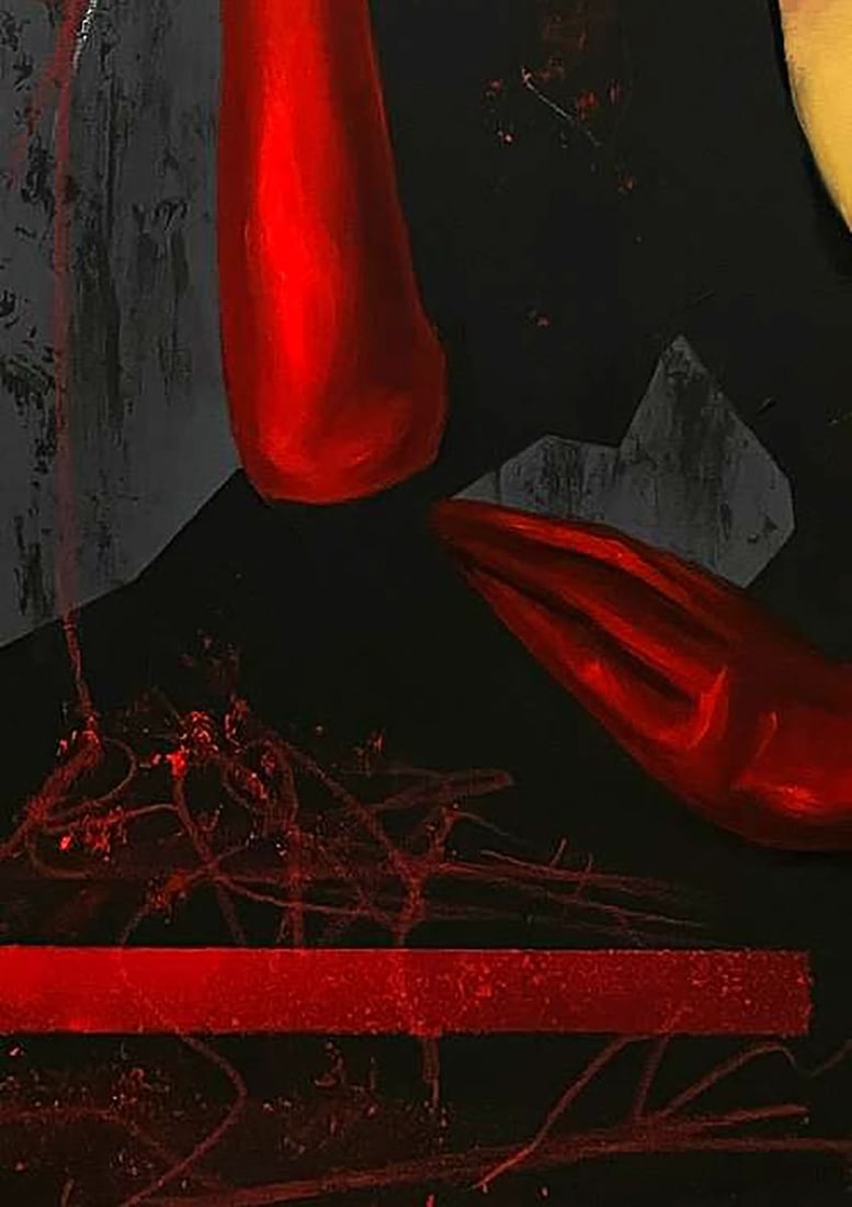 Acrylic painting To love a woman or run away Maksym Newskulenko - 6