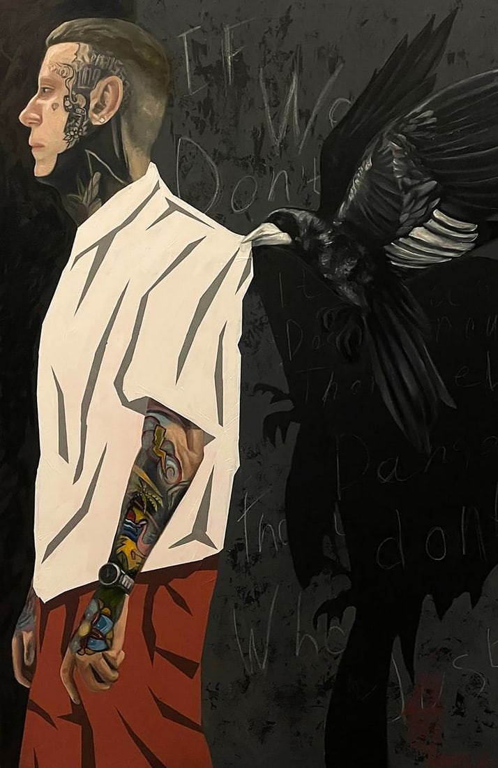 Acrylic painting Don't Look Back Maksym Newskulenko: Title: Acrylic painting Don't Look Back Maksym Newskulenko Description: No. New 41 *** ABOUT THIS PAINTING *** * TITLE: "Don't Look Back" * ARTISTS: Maksym Newskulenko* SIZE: 150x100 cm/'59.05x39.37