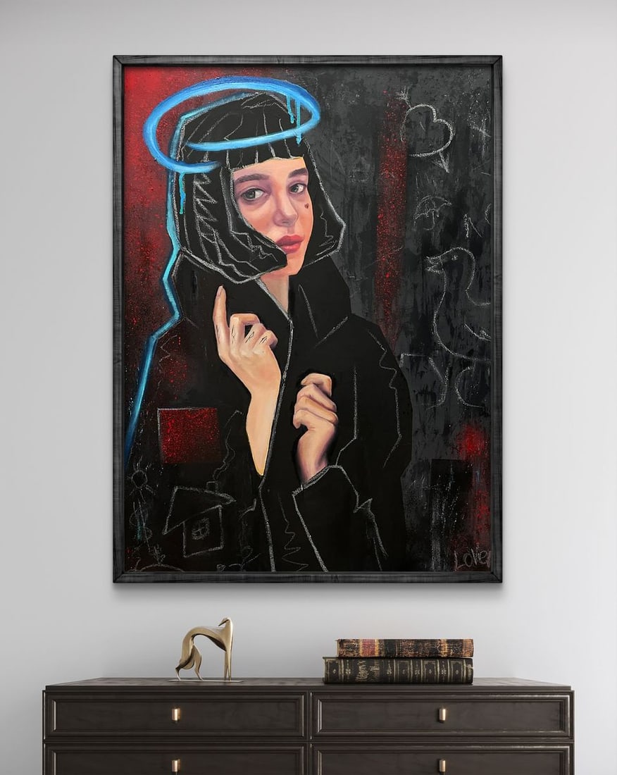 Acrylic painting Portrait of a girl Maksym Newskulenko - 3