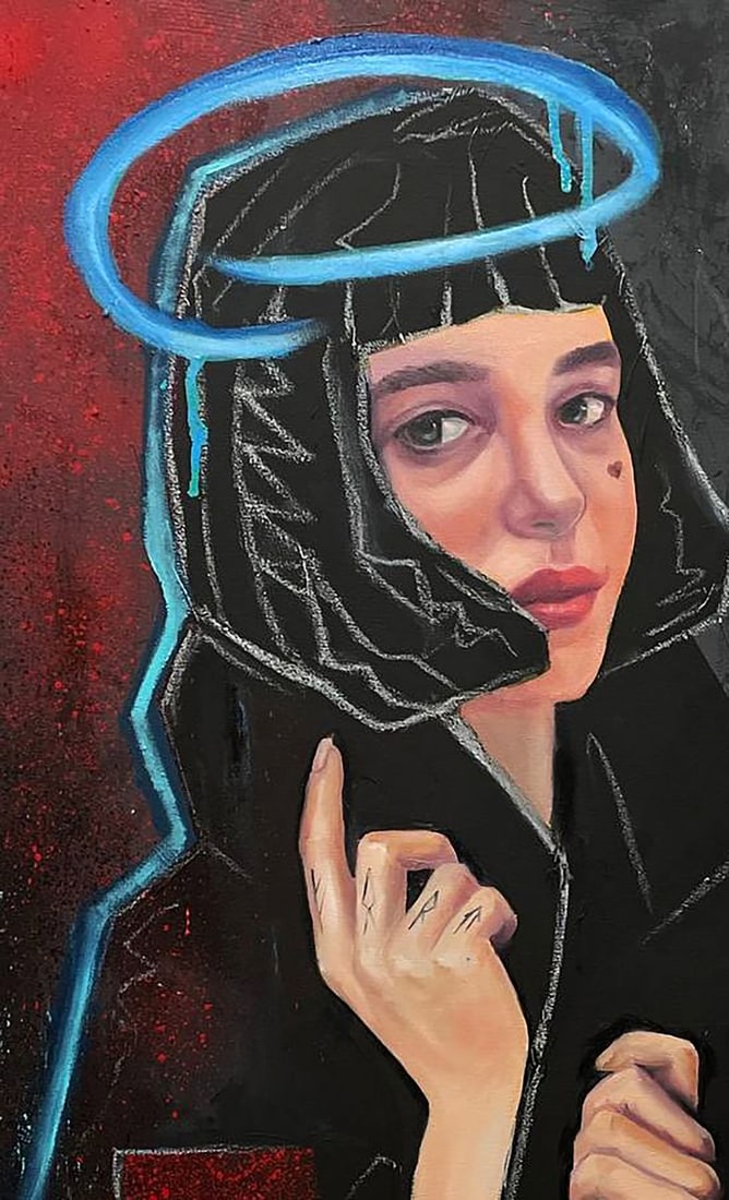 Acrylic painting Portrait of a girl Maksym Newskulenko - 4