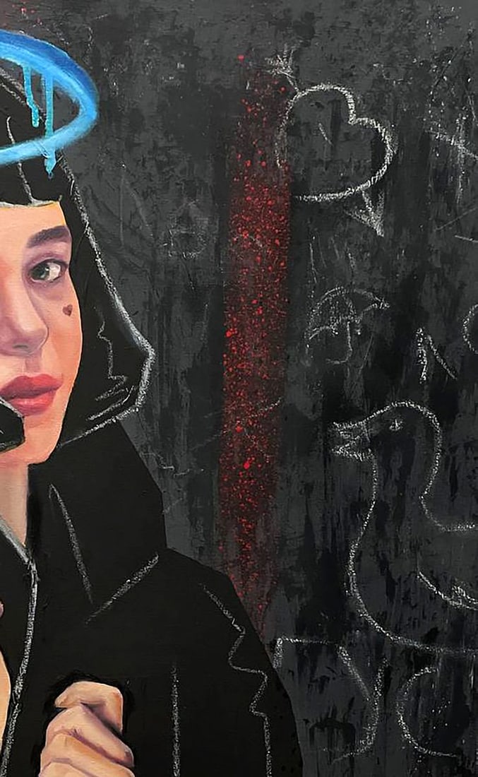 Acrylic painting Portrait of a girl Maksym Newskulenko - 5