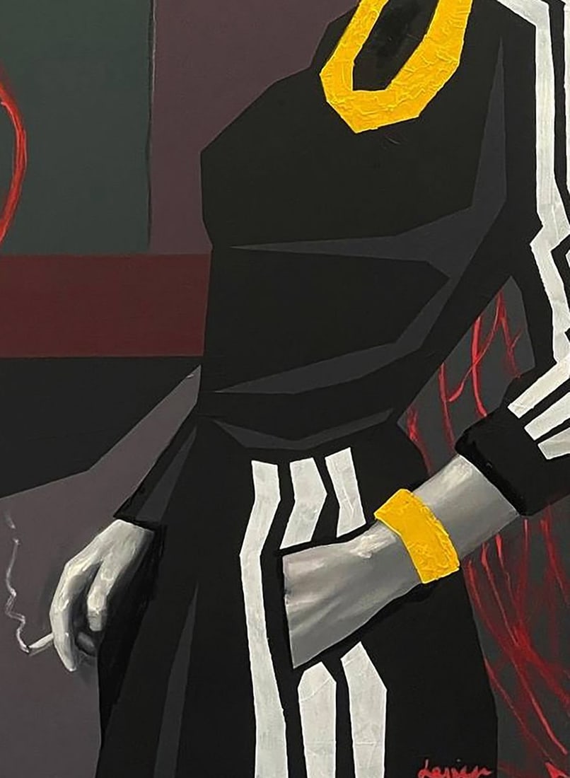 Acrylic painting Flowers in a vase and a girl Maksym Newskulenko - 7