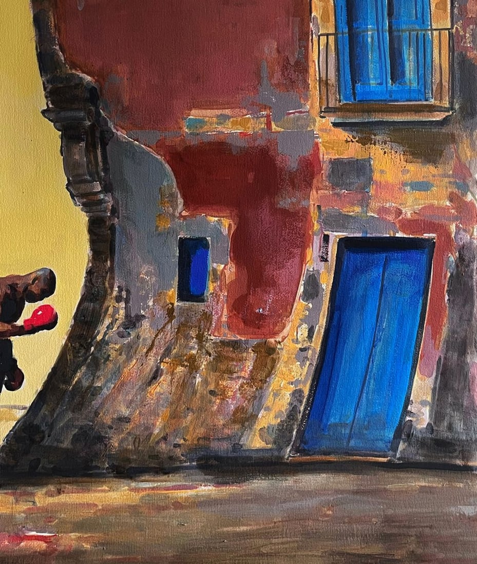 Acrylic painting Before the Fight Juan Angel Gonzalez de la Calle - 6