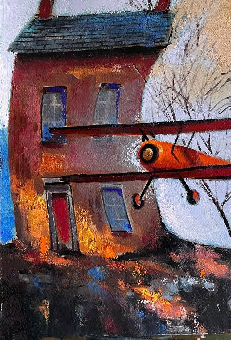 Acrylic painting Red Flight Juan Angel Gonzalez de la Calle - 4