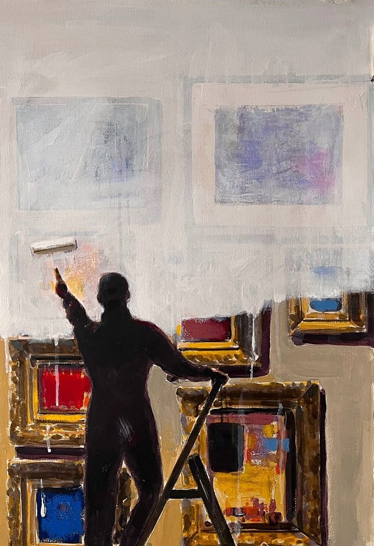 Acrylic painting Dissolve into the museum Juan Angel Gonzalez de la Calle - 3