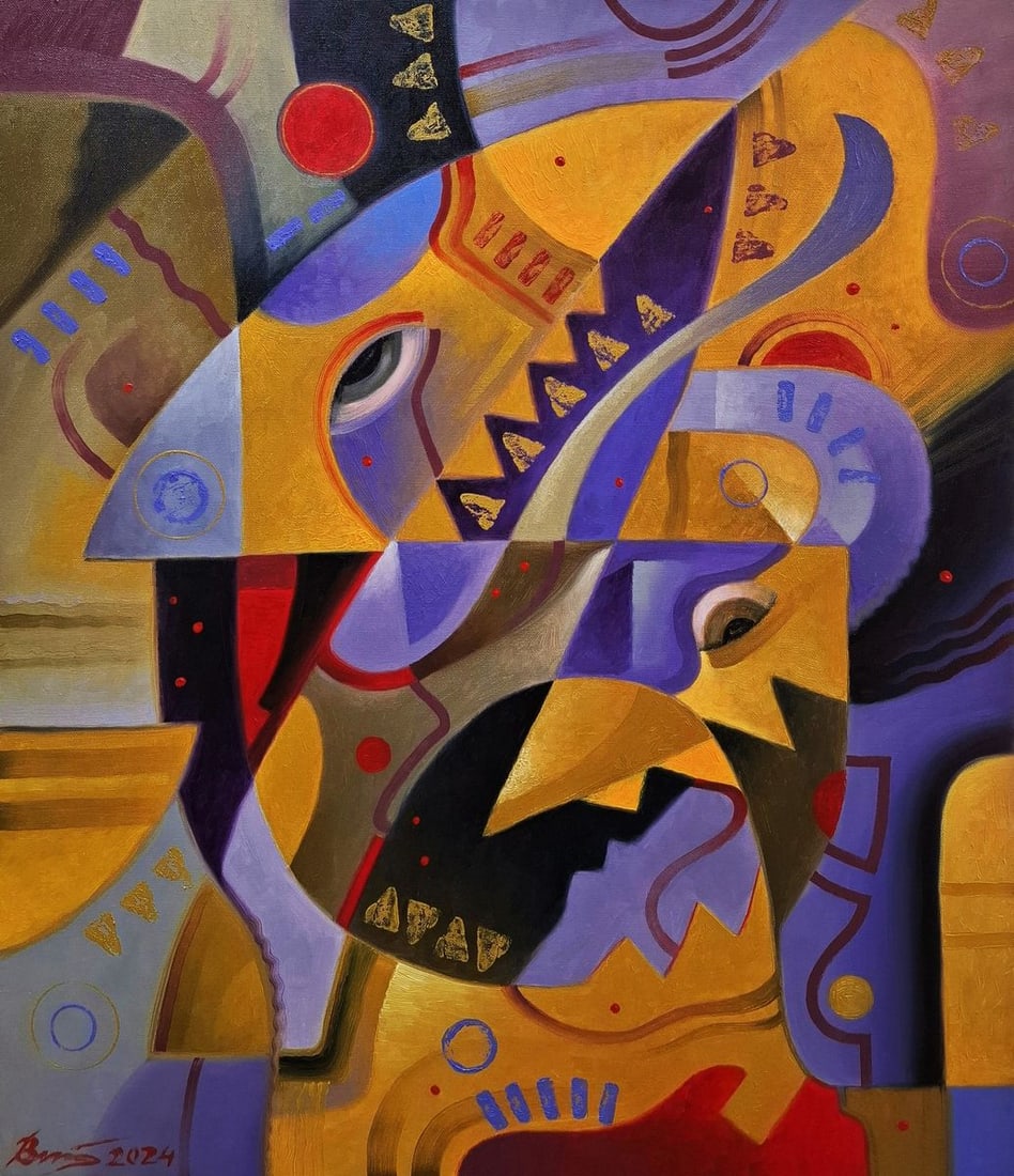 Oil painting The crushing abstraction of Drakkar Sergey Voichenko (1 of 9)