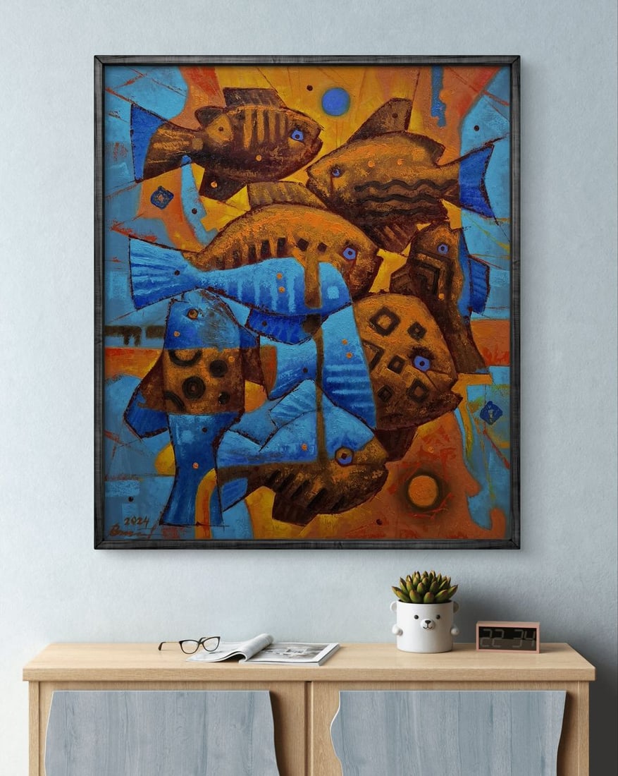 Oil painting Gold fish parade Sergey Voichenko - 2