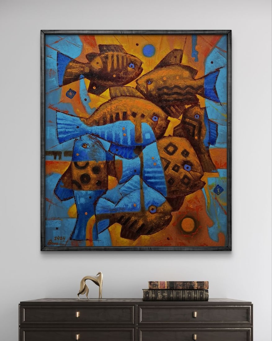 Oil painting Gold fish parade Sergey Voichenko - 3