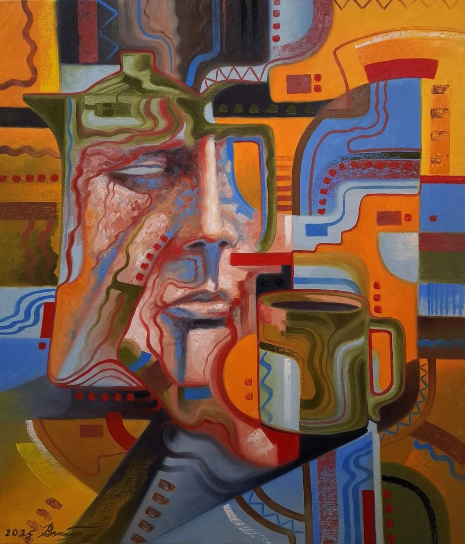 Oil painting Green mug in the morning Sergey Voichenko: Title: Oil painting Green mug in the morning Sergey Voichenko Description: No. Voich 120 *** ABOUT THIS PAINTING *** * TITLE: "Green mug in the morning" * ARTISTS: Sergey Voichenko* SIZE: 70x60 cm/'27