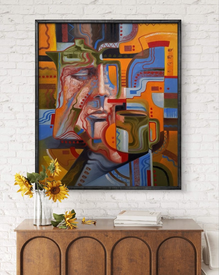 Oil painting Green mug in the morning Sergey Voichenko - 3