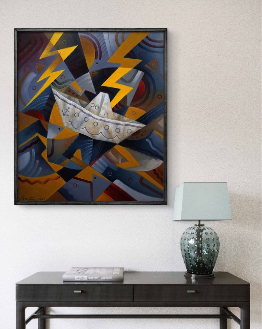 Oil painting The ship was caught in a storm Sergey Voichenko - 3