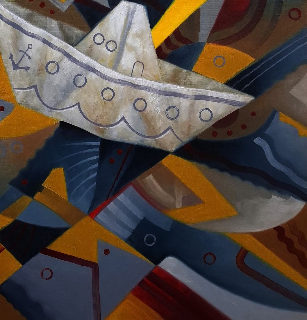 Oil painting The ship was caught in a storm Sergey Voichenko - 6