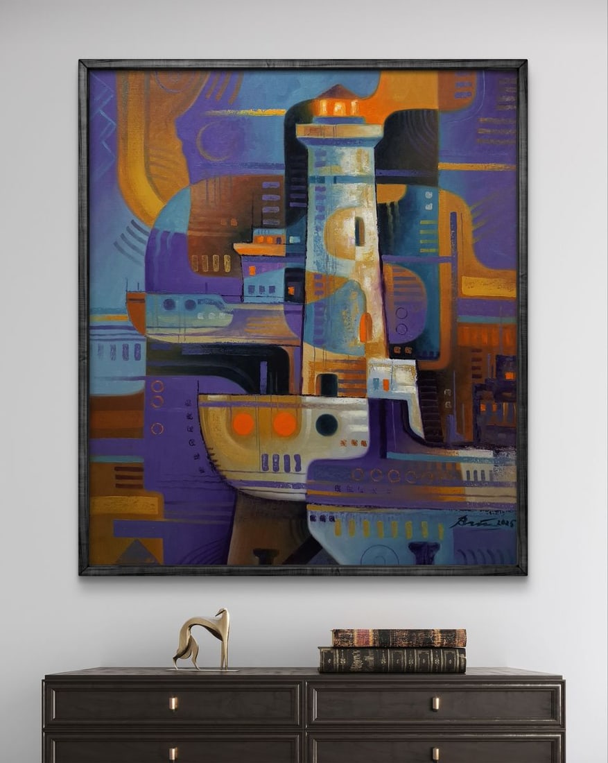 Oil painting Lighthouse and ships Sergey Voichenko - 2