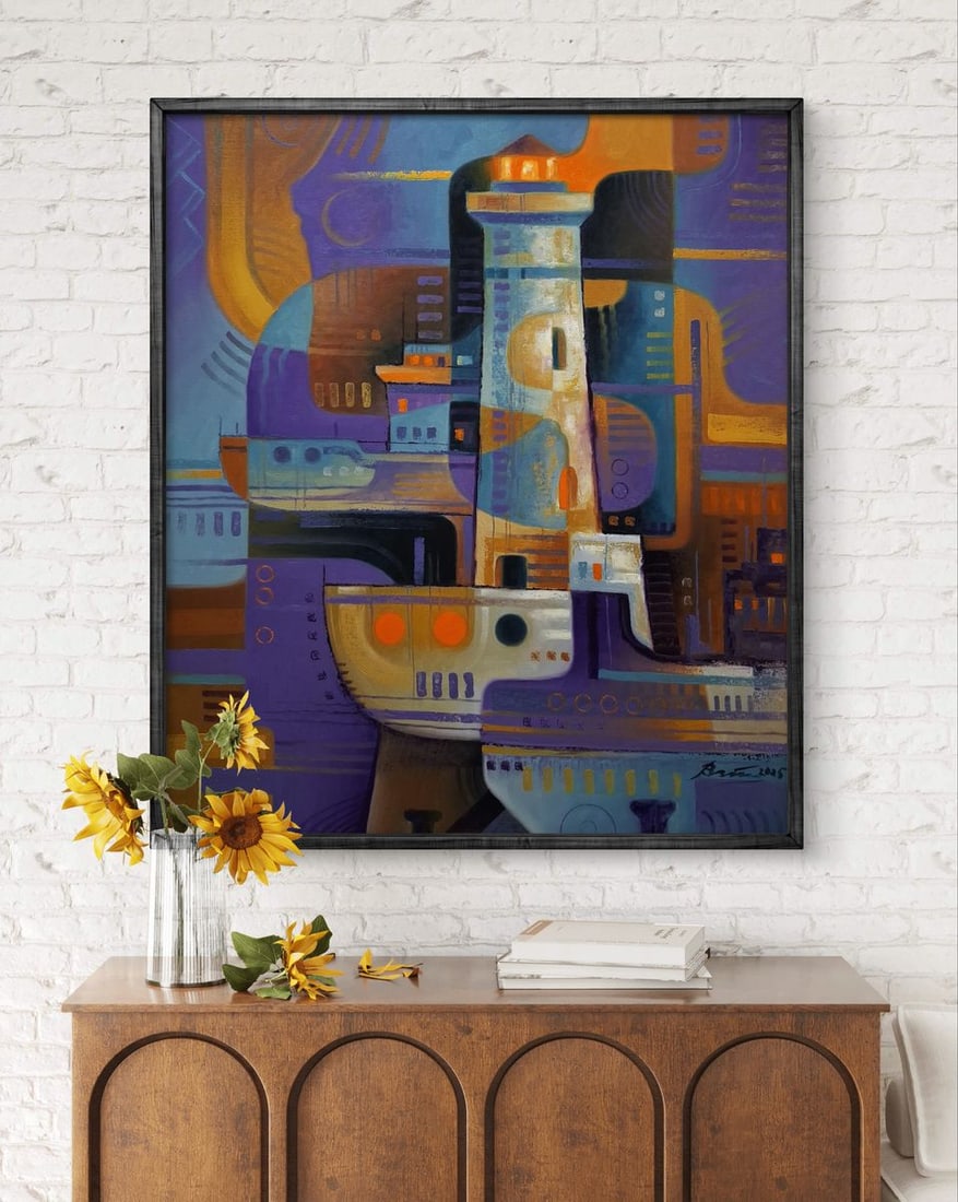 Oil painting Lighthouse and ships Sergey Voichenko - 3