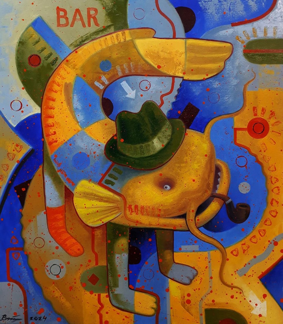 Oil painting Leaves the bar Sergey Voichenko: Title: Oil painting Leaves the bar Sergey Voichenko Description: No. Voich 127 *** ABOUT THIS PAINTING *** * TITLE: "Leaves the bar" * ARTISTS: Sergey Voichenko* SIZE: 80x70 cm/'31.49x27.55 inches' *