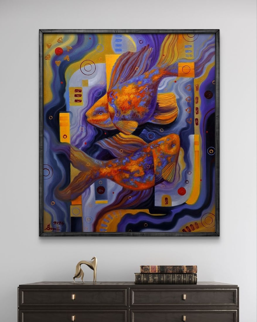 Oil painting Orange and purple Sergey Voichenko - 2