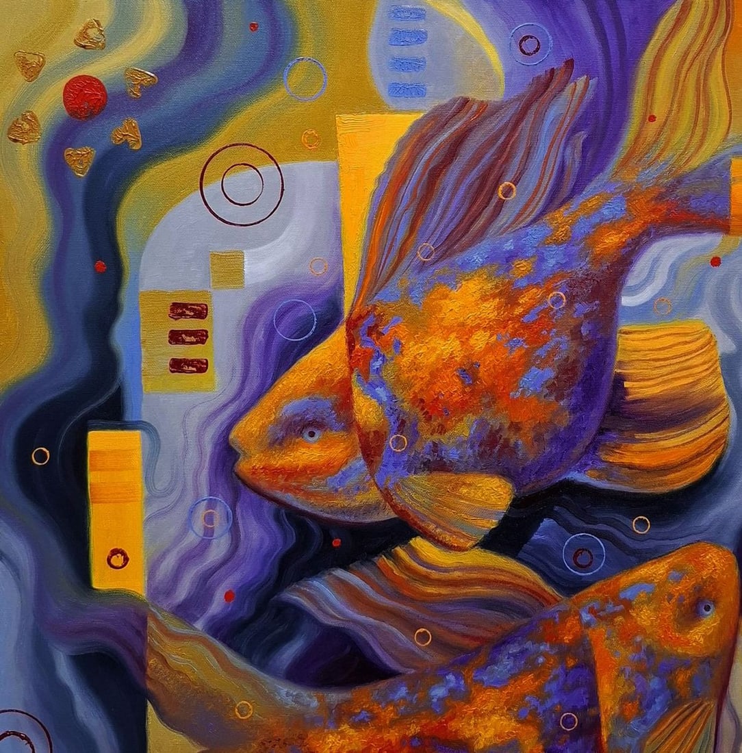 Oil painting Orange and purple Sergey Voichenko - 4