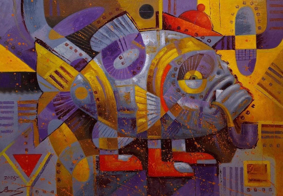 Oil painting Fish Promenade Sergey Voichenko: Title: Oil painting Fish Promenade Sergey Voichenko Description: No. Voich 133 *** ABOUT THIS PAINTING *** * TITLE: "Fish Promenade" * ARTISTS: Sergey Voichenko* SIZE: 60x85 cm/'23.62x33.46 inches' *