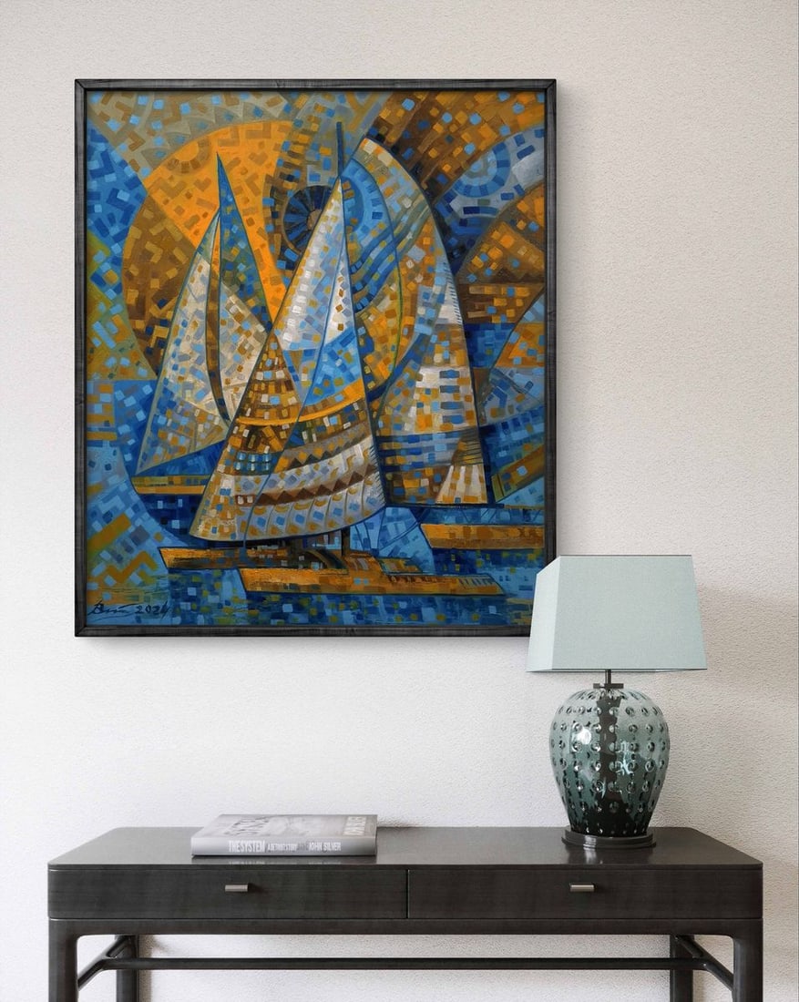 Oil painting Sailboats on a sunny day Sergey Voichenko - 3