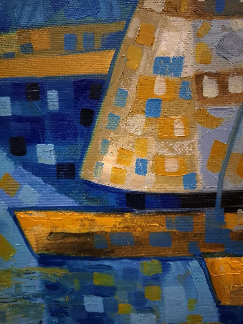 Oil painting Sailboats on a sunny day Sergey Voichenko - 5