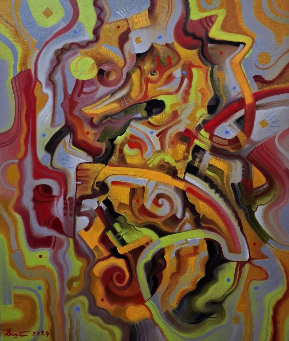 Oil painting Sea horse game Sergey Voichenko (1 of 9)