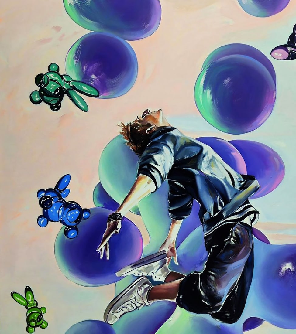 Oil painting Tiktok man jumping Igor Konovalov - 4