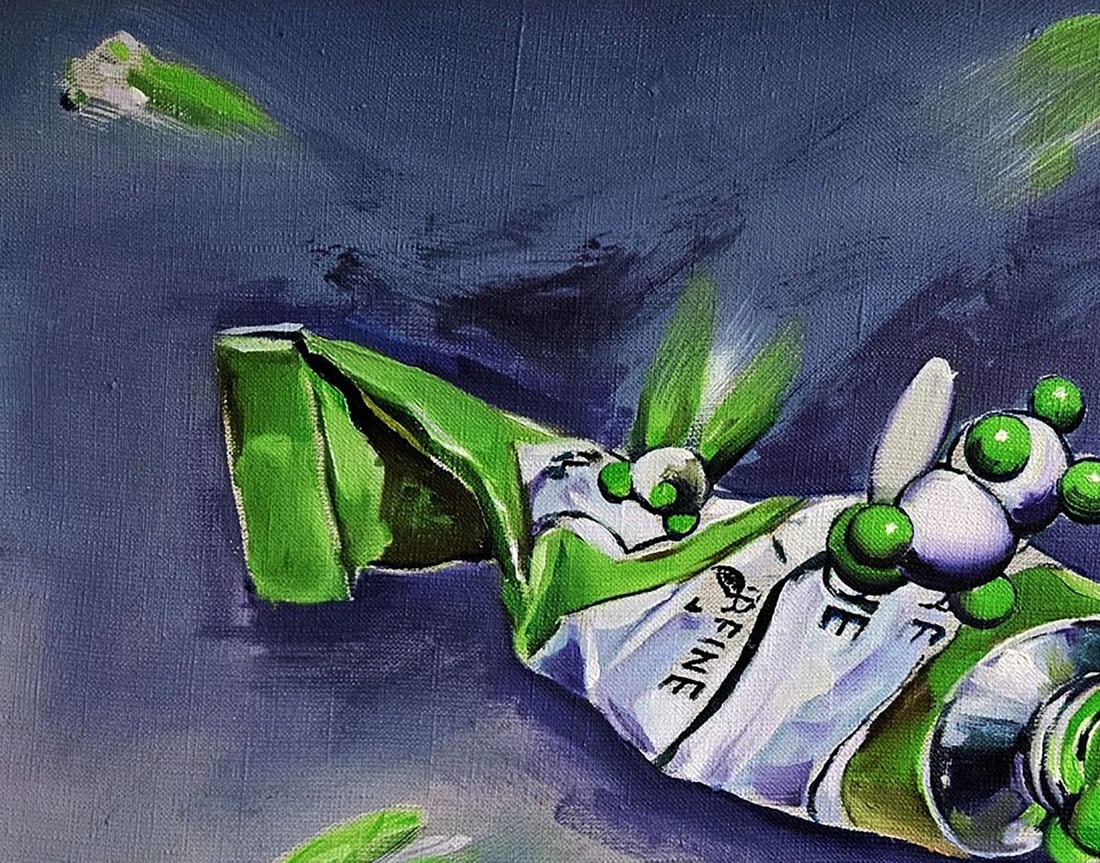 Oil painting The green idea is ending Igor Konovalov - 4