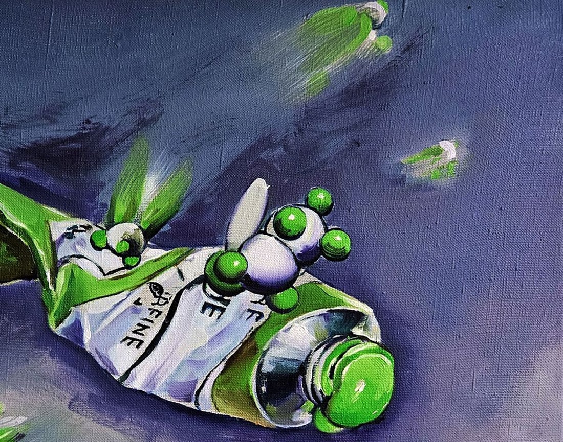 Oil painting The green idea is ending Igor Konovalov - 5