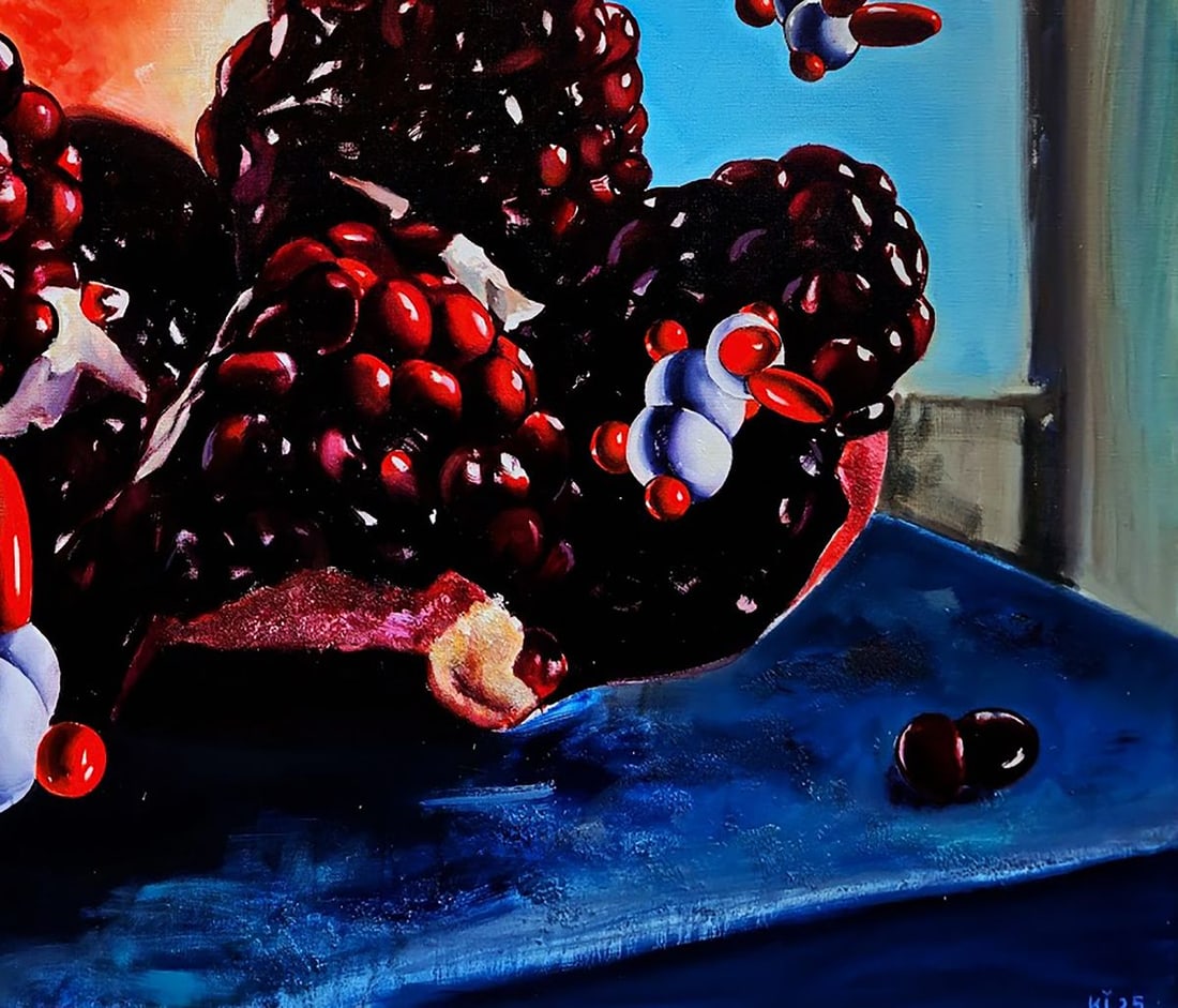 Oil painting Enjoying the Pomegranate Fruit Igor Konovalov - 7