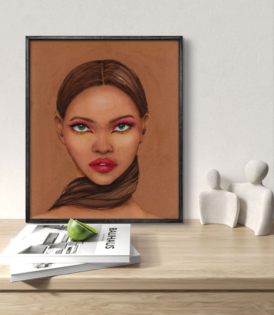 Watercolor painting Lady in gold Victoria Kagalovska - 3